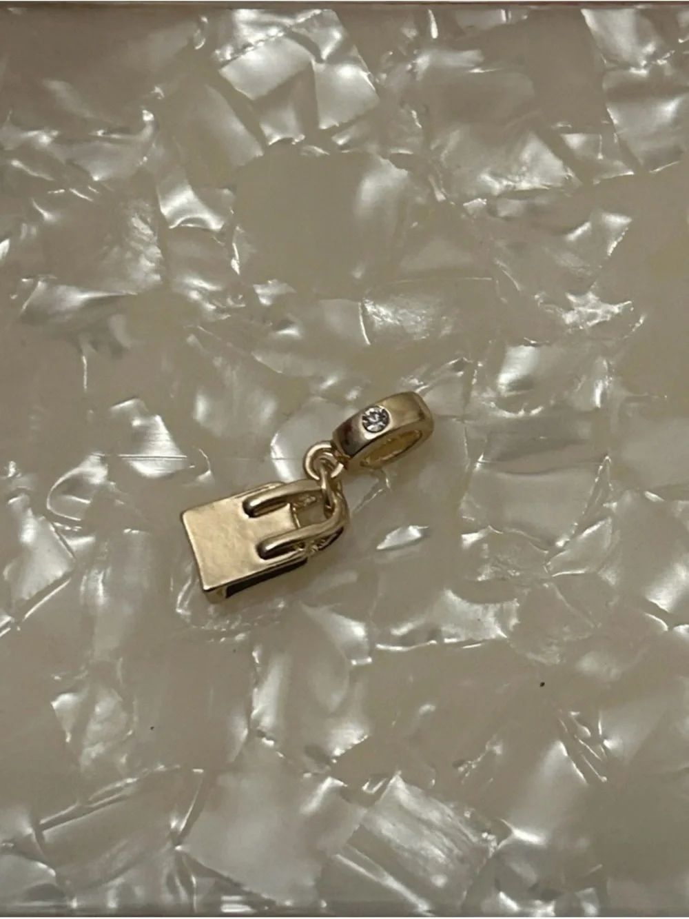 Effy Gold Charm Pendant with Clear Crystal Accent New - Picture 1 of 4